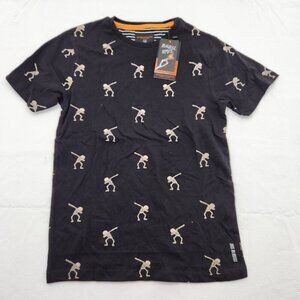 Denim & Flowers Ricky Singh Boys Size 8 The Boo Crew Dabbing Skeleton T-Shirt